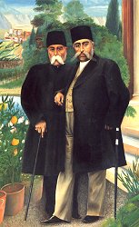 Portrait of Muzaffar al-Din Shah and Premier 'Abd al-Majid Mirza